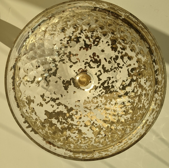 [SOLD]  -- Mercury Glass style compote vase, fruit bowl, dish - Picture 5 of 7